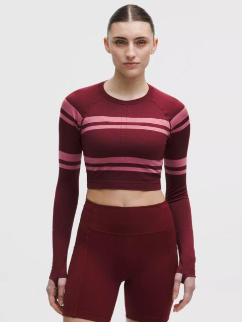 lululemon Swiftly Tech Cropped Long-Sleeve Shirt 2.0 *Stripe