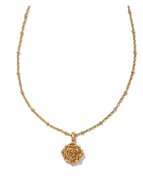 KENDRA SCOTT Ansel Rose Short Pendant Necklace in Vintage Gold
