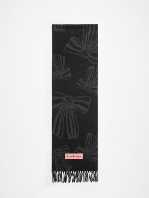 Cashmere jacquard scarf - Black/grey