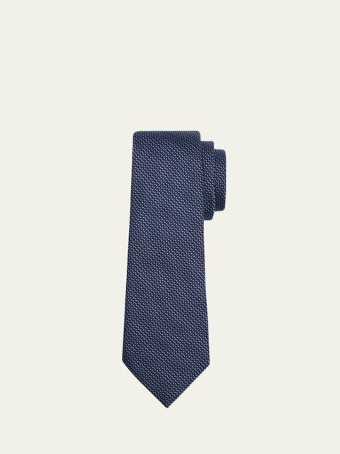 GIORGIO ARMANI Men's Woven Micro-Geometric Silk Tie