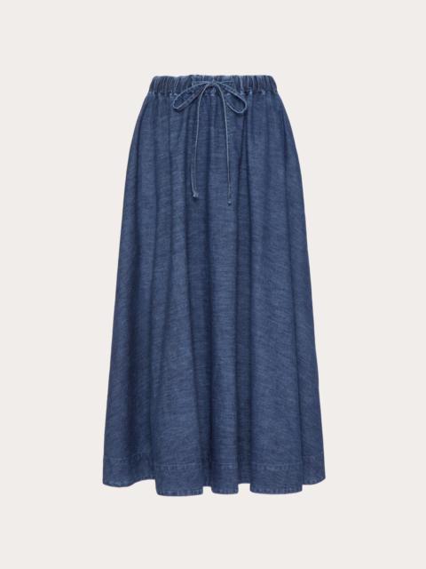Valentino CHAMBRAY DENIM MIDI SKIRT