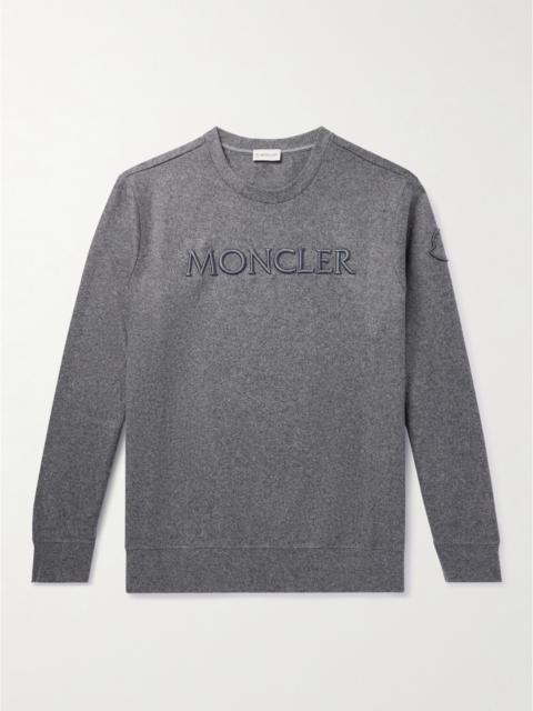 Moncler Logo-Embroidered Wool-Blend Felt Sweatshirt