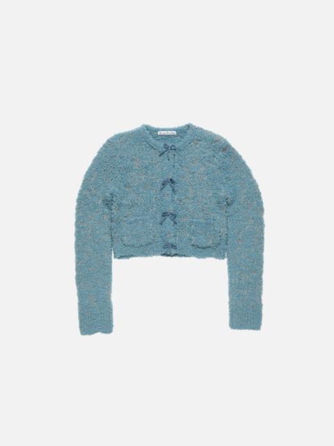 Bow wool cardigan - Dirty blue