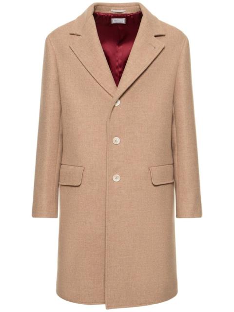 Wool flannel overcoat