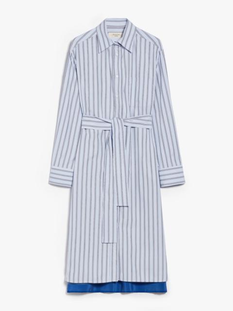 Max Mara EDIPO Striped poplin and silk chemisier dress