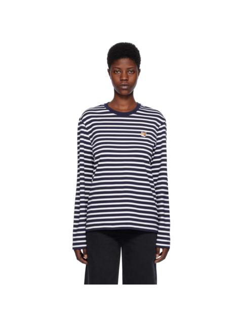 Maison Kitsuné Navy & White Fox Head Marin Long Sleeve T-Shirt