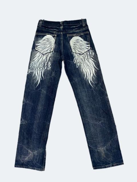 Other brands Designer × Japanese Brand × Seditionaries - Japanese Unknown Wings Back Side Distressed Acid Wash Denim