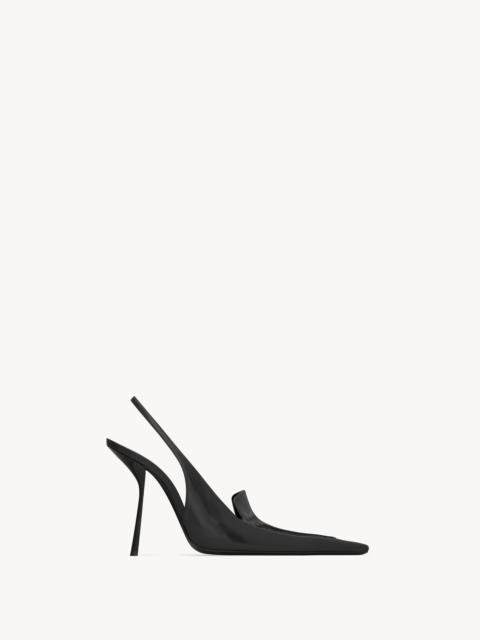 SAINT LAURENT VOLTAIRE SLINGBACK PUMPS IN GLAZED LEATHER