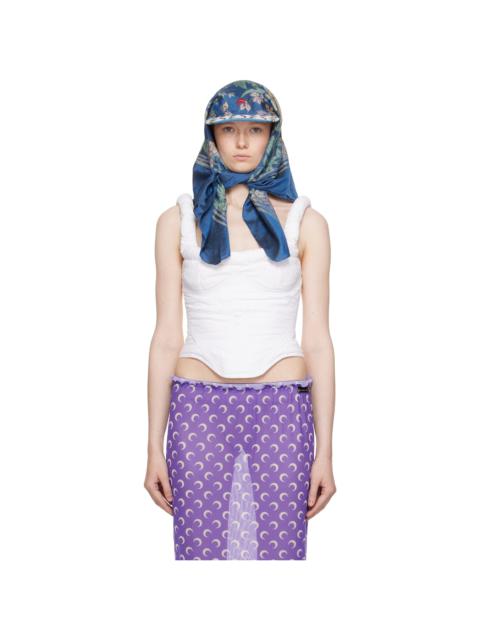 Marine Serre White Regenerated Household Linen Corset Top