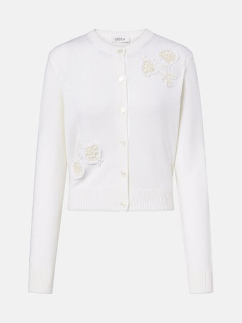 Erdem Floral-appliqué wool cardigan