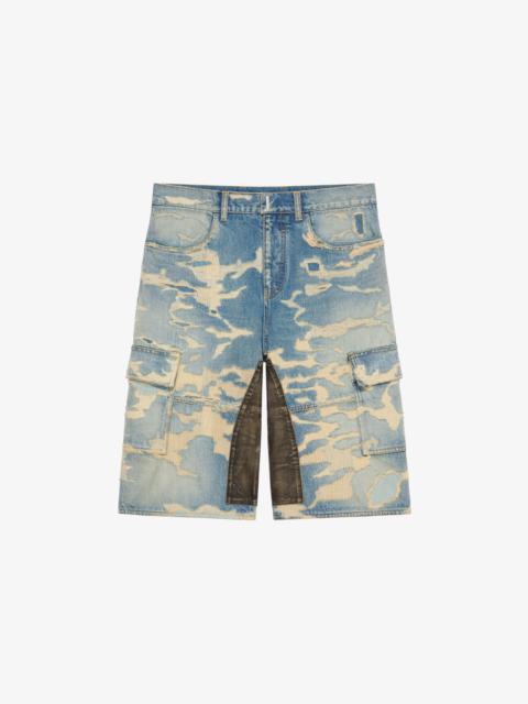 Givenchy BERMUDA SHORTS IN RIP AND REPAIR DENIM AND MOLESKINE