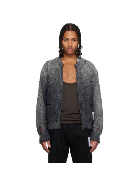 Maison MIHARAYASUHIRO Black Sun Faded Like Knit Cardigan
