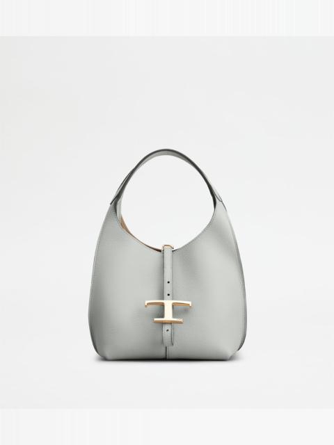Tod's T TIMELESS SHOULDER BAG IN LEATHER MINI - GREY