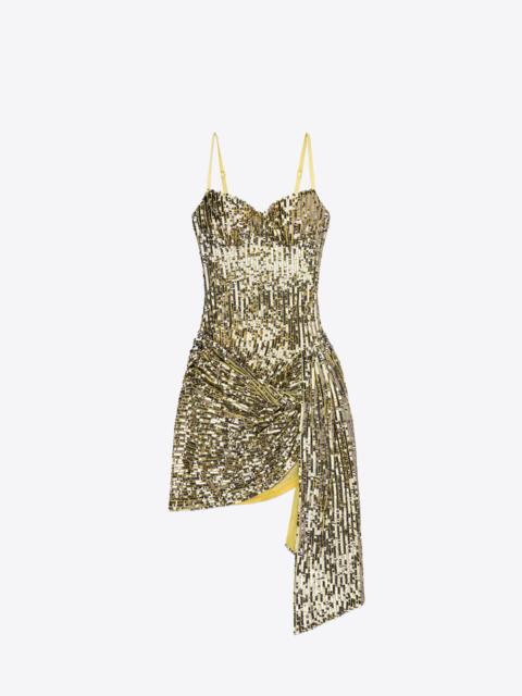 AREA WRAPPED SEQUIN MINI DRESS