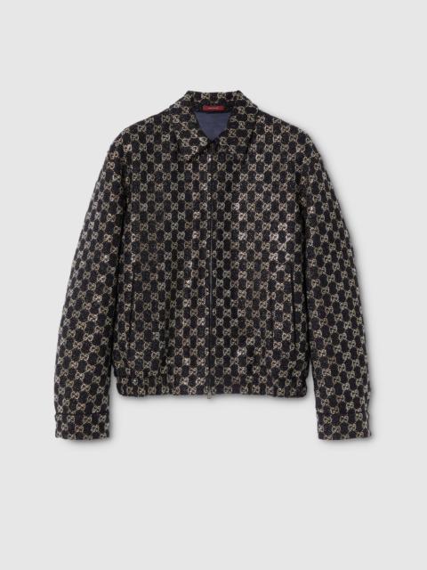 GUCCI Embroidered wool tweed lamé jacket