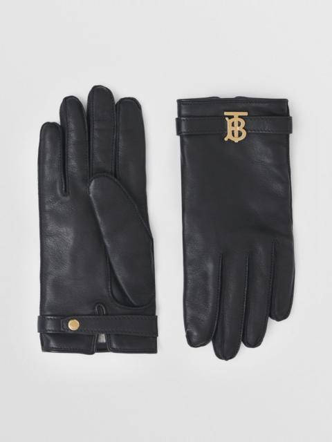 Burberry Cashmere-lined Monogram Motif Leather Gloves