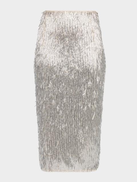 AKNVAS Tao Embellished Pencil Skirt