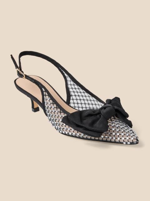 Brooks Brothers Jack Rogers Debra Jeweled Kitten Heel Slingbacks