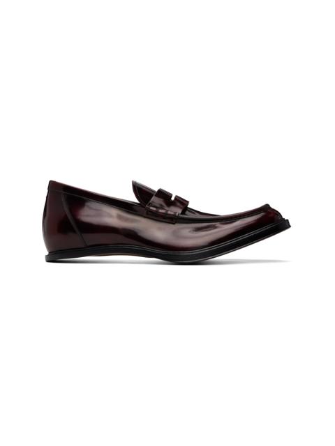 Maison Margiela Burgundy Heel-Less Loafers