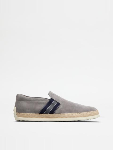 Tod's LOAFERS IN SUEDE - BLUE, GREY