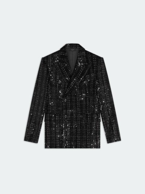 SEQUIN BOUCLE DOUBLE-BREASTED BLAZER