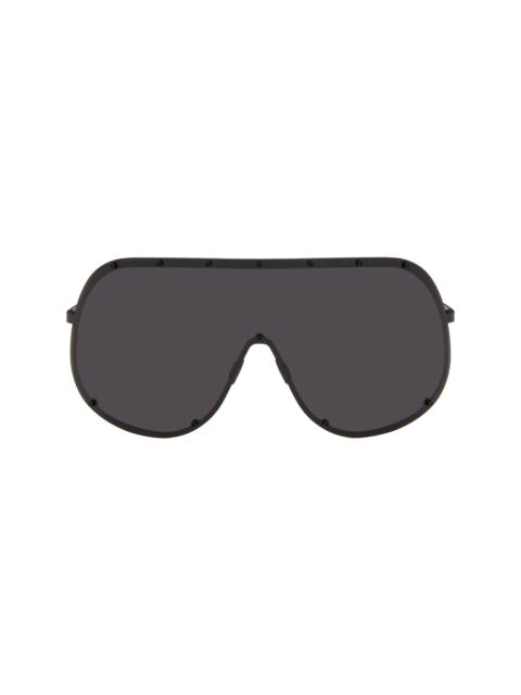 Rick Owens Black Temple Shield Sunglasses