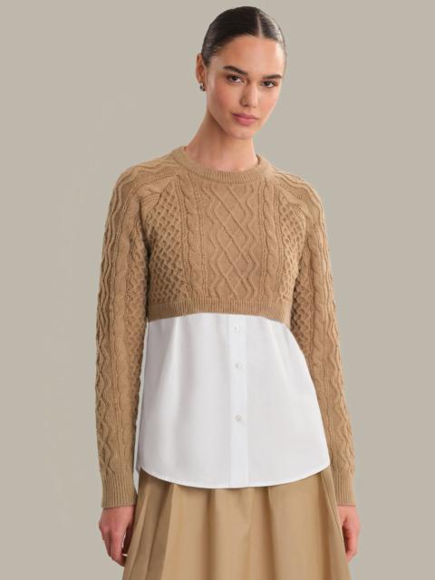 525 america Willa: Cotton Suiting x Cable Knit Shrug