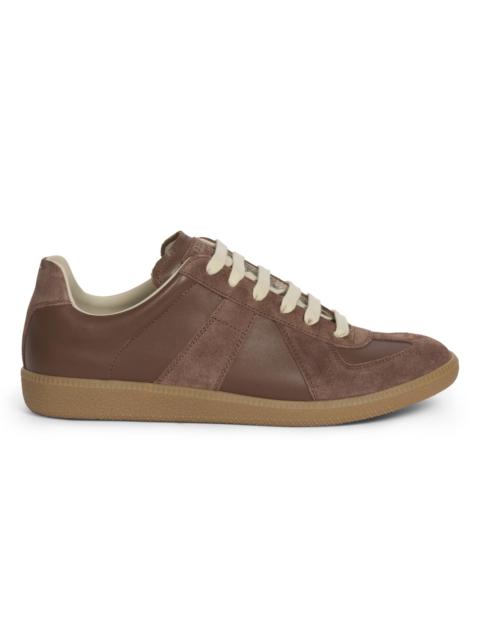 Maison Margiela Men's Replica Leather & Suede Sneakers - Warm Coffee
