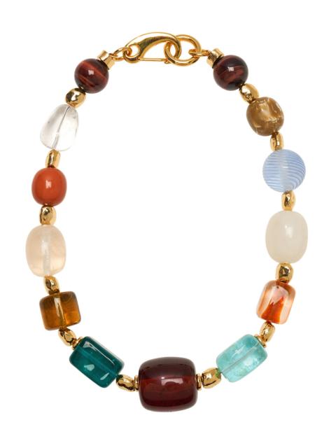 LIZZIE FORTUNATO Acrobat Tiger Eye Crysal Beaded Collar Necklace