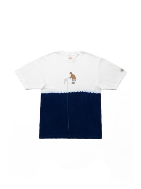 Kapital 20/- Jersey IDG Hand-Dye Crew T (ICE FISHING) - White x Indigo