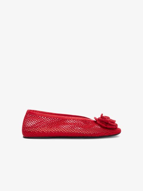 GANNI JENNY BALLERINA IN RED MESH