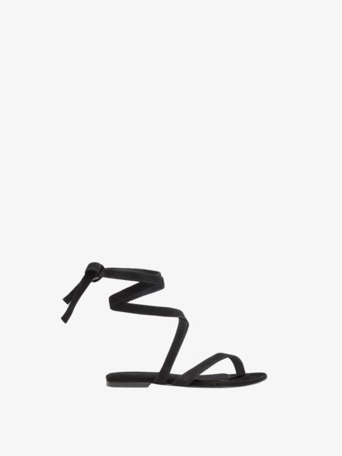 Proenza Schouler Tee Strappy Flat Sandals in Kid Suede