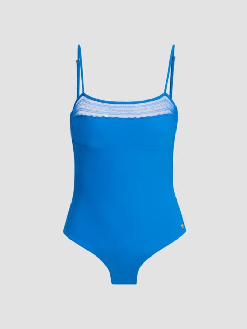 KIKI DE MONTPARNASSE Women's Inset Lace One-Piece Swimsuit - Blue Francais