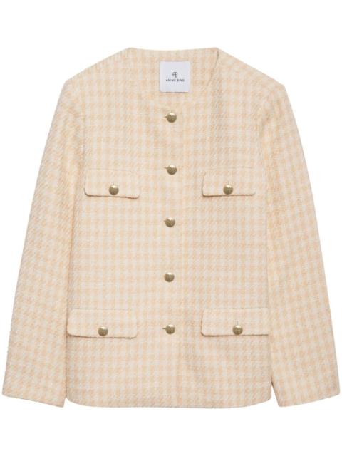 ANINE BING Janet houndstooth tweed jacket