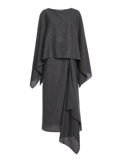 MICHAEL KORS COLLECTION Caftan-Top Wool-Blend Midi Dress