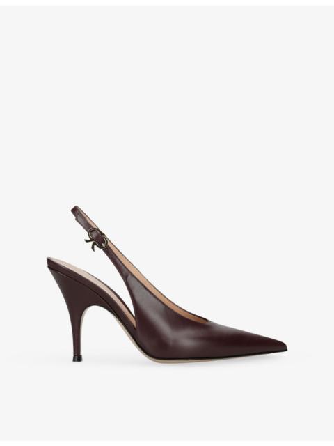 Gianvito Rossi Sofia Sling 95 Leather Courts