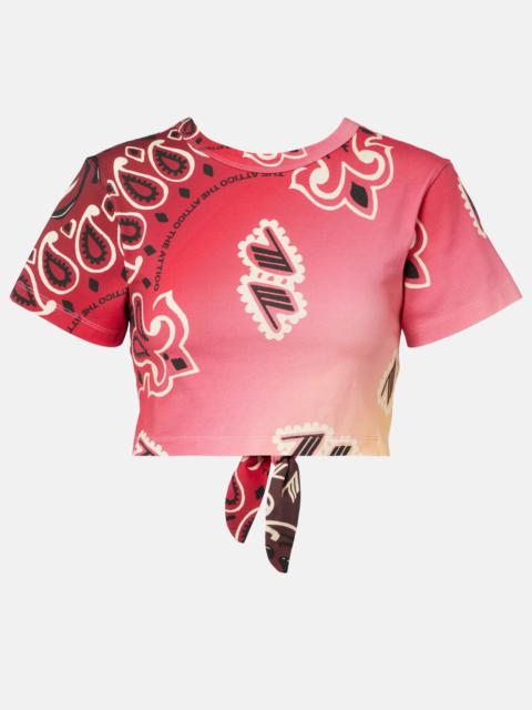THE ATTICO Printed cotton crop top
