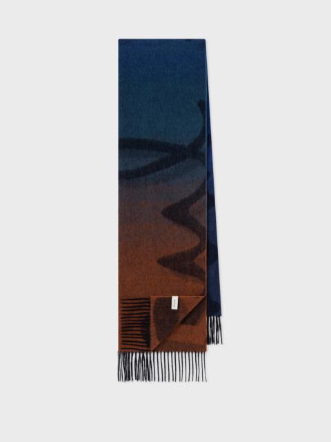 Paul Smith Navy Shadow Logo Scarf