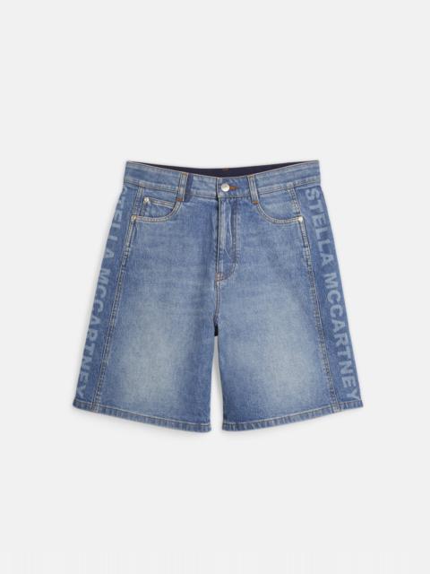 Logo Denim Bermuda Shorts