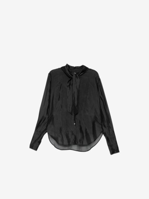 SYSTEM sheer scarf-tie shirt