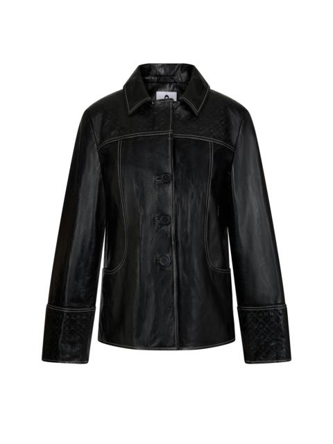 Marine Serre Embossed Leather Boxy Jacket