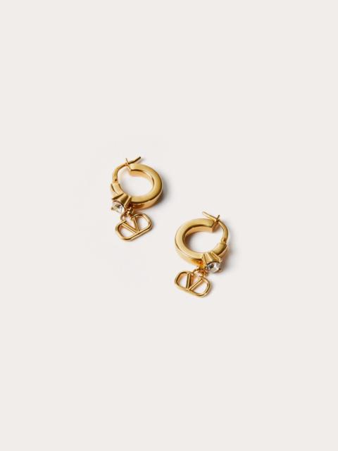 Valentino MINI VLOGO SIGNATURE METAL EARRINGS WITH SWAROVSKI® CRYSTALS