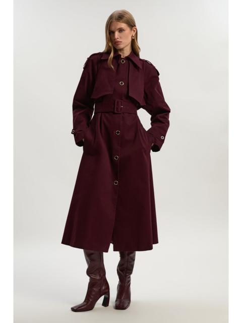 KAREN MILLEN Petite Pleated Back Trench Coat