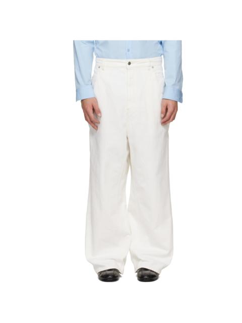 HED MAYNER White Textured Denim Jeans