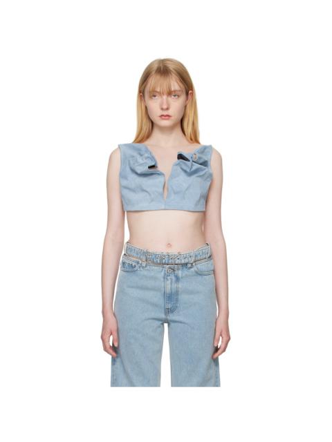 Y/Project Blue Scrunched Denim Bralette