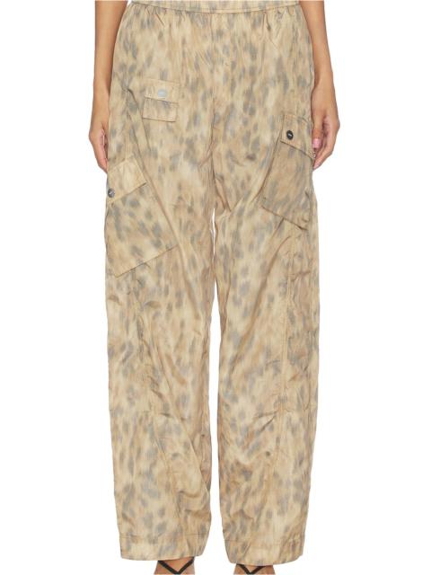 GANNI Printed Flyweight Nylon Relaxed Elastic Pant