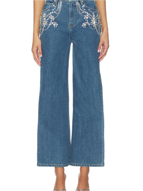 SIMKHAI Jude Mid Rise Crop Wide Leg Jean