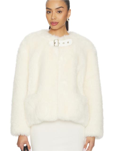 We11done Faux Fur Belt Jacket