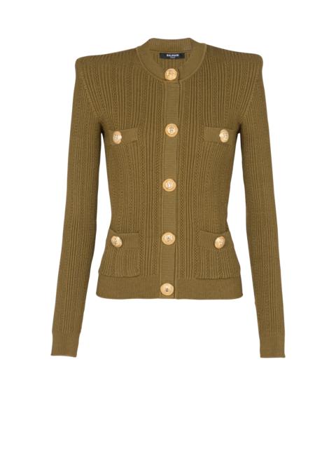 Balmain Knit cardigan with gold buttons