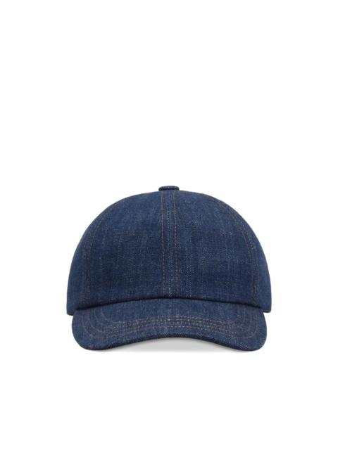 AMI Paris denim side-patch cap